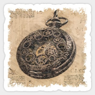 Vintage Steampunk Watch -Horologist Art Sticker